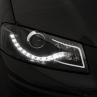 2 Audi A3 8P Devil Eyes LED headlights - Black