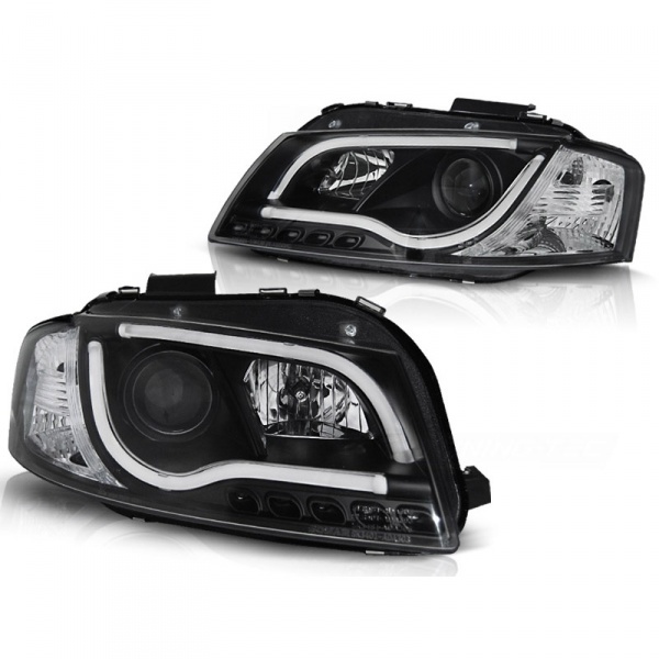 2 AUDI A3 (8P) headlights - LTI R87- Black