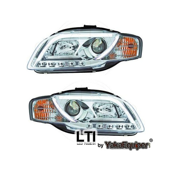 2 AUDI A4 B7 (8E) 04-07 LED Headlights - LTI - Chrome