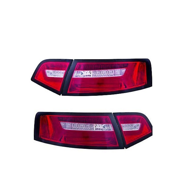 2 luzes traseiras AUDI A6 4F2 LTI 08-11 Vermelho / Transparente - Dinâmico