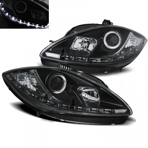 2 Headlights SEAT Leon Altea 1P1 09-13 - Devil LED - Black