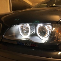 2 fari anteriori BMW E46 Berlina Angel Eyes LED Depo V2 - 01-05 - neri