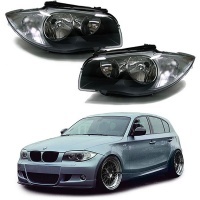 2 BMW Serie 1 E81 E82 E87 E88 halogen headlights - Anthracite gray