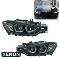 2 AFS xenon headlights BMW Serie 3 F30 F31 Angel Eyes LED 11-15 - Black
