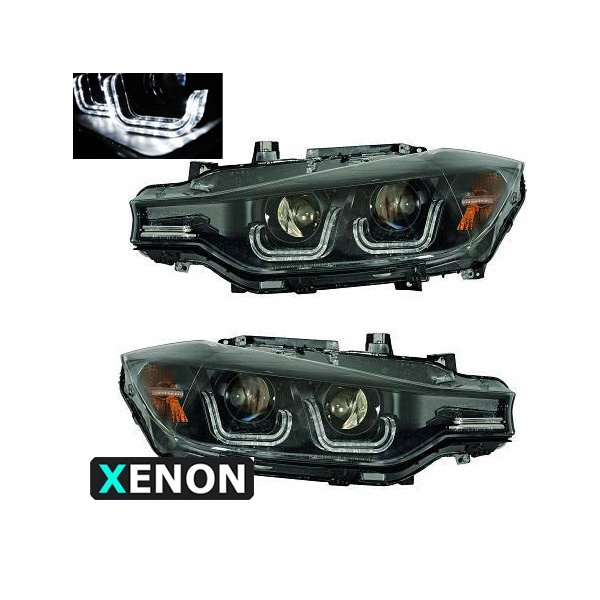 2 3 F30 Angel Eyes Xenon LED 11-15 Fari - Nero