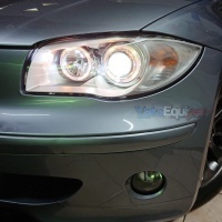 2 BMW Serie 1 E81 E82 E87 Angel Eyes V1 DEPO 04 und + Frontscheinwerfer - Grau