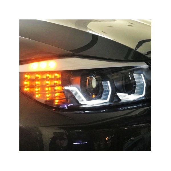 2 BMW Serie 3 E90 E91 Angel Eyes LED 05-12 Koplampen Iconische look - Zwart