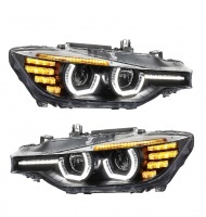 2 3 F30 F31 olhos de anjo 3D faróis de LED 11-15 - preto