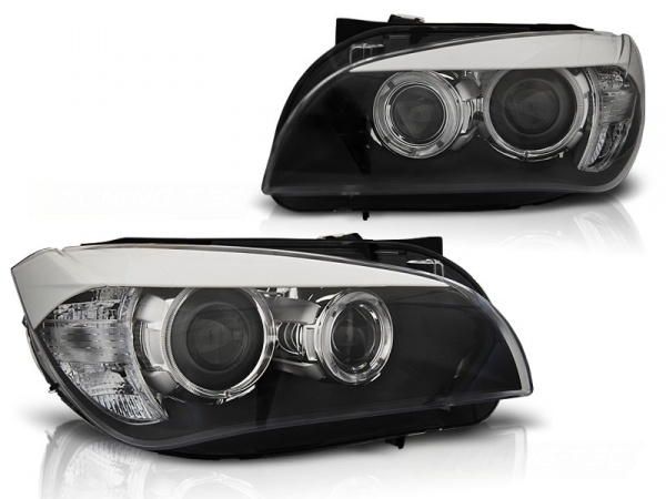 2 BMW X1 E84 Angel Eyes DEPO V2 LED 09-12 Frontscheinwerfer - Schwarz