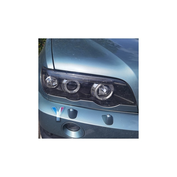2 fari anteriori neri BMW X5 E53 Angel Eyes