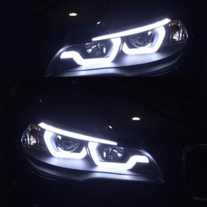 2 faróis de xenônio BMW X5 E70 Angel Eyes icônicos LED 07-13 - Chrome