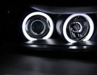 2 BMW Serie 3 E90 E91 Angel Eyes CCFL 05-08 headlights - Chrome