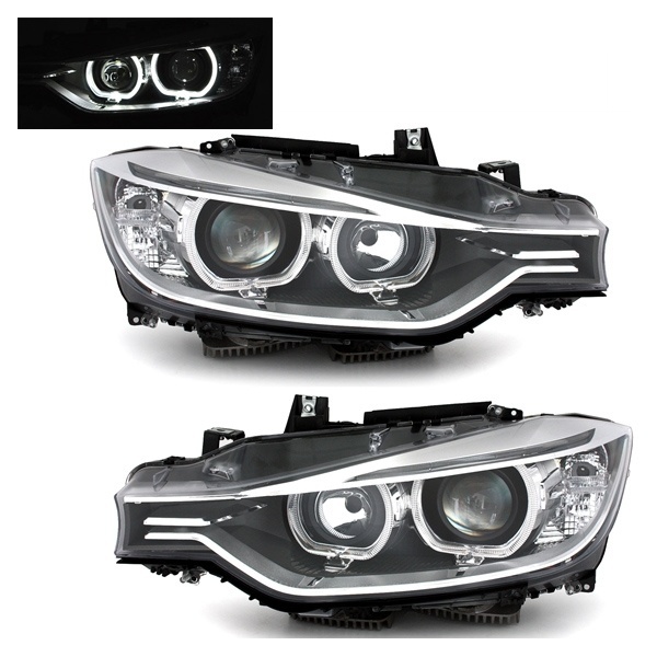 2 BMW Serie 3 F30 Headlights - DEPO V2 LED 11-15 - Black