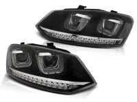 2 VW Polo 6R 09-14 koplampen - 3D LED - zwart - dynamisch
