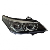 2 BMW Serie 5 E60 E61 Angel Eyes LED 03-07 Faróis de xenônio Visual icônico - Preto