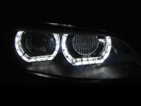 2 BMW Serie 3 E92 E93 Coupe Angel Eyes LED U-LTI 05-10 faróis de xenon - Preto