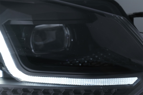 2 koplampen VW GOLF 6 LED 08-13 look facelift G7.5 zwart - dynamisch
