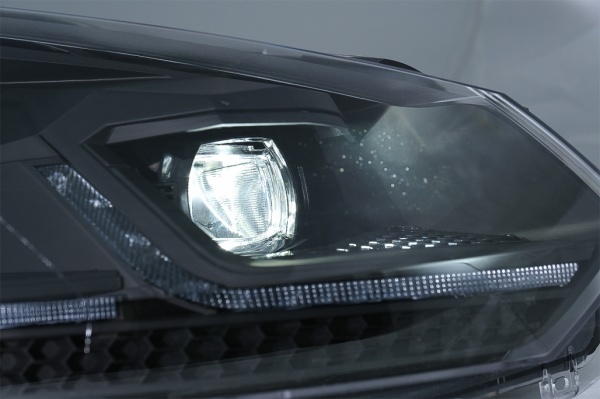2 koplampen VW GOLF 6 LED 08-13 look facelift G7.5 zwart - dynamisch