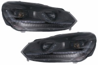 2 VW GOLF 6 LED 08-13 front headlights look facelift G7.5 black - dynamic