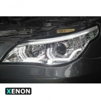2 BMW Serie 5 E60 E61 Angel Eyes LED 07-10 Faróis de xenônio Aparência icônica - Chrome