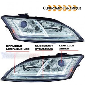 2 AUDI TT 8J 06-11 xenon headlights - Matrix LED look - AFS - Chrome