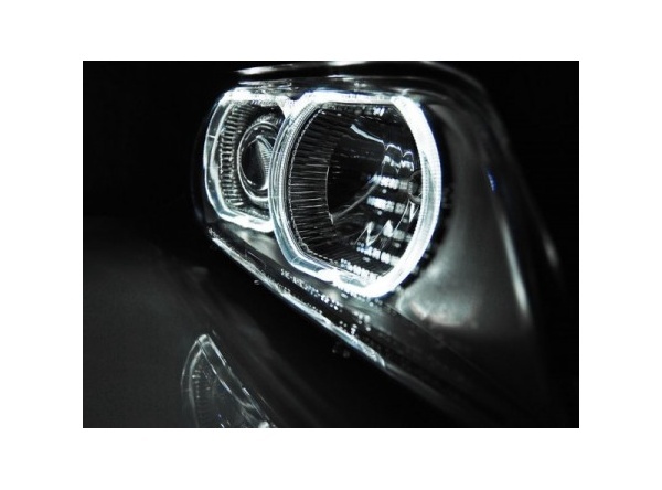 2 fari LED BMW Serie 5 E39 Xenon Angel Eyes - neri