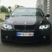 2 BMW Serie 3 E90 E91 Angel Eyes LED U-LTI 05-08 Faros delanteros - Negro