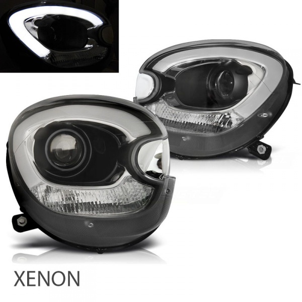 2 xenon front headlights Mini Countryman R60 R61 LED 10-14 - Black
