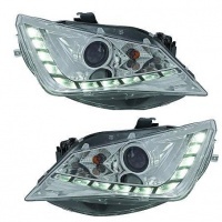 2 SEAT Ibiza 12-15-koplampen - LED-dagrijlichten - Chroom