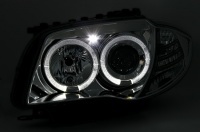 2 BMW Serie 1 E81 E82 E87 E88 Angel Eyes headlights - Black