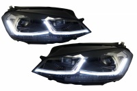 2 VW Golf 7.5 phase 2 front headlights - R look - Black - Dynamic