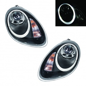 2 Angel Eye 04 Porsche Boxster Headlights - Black