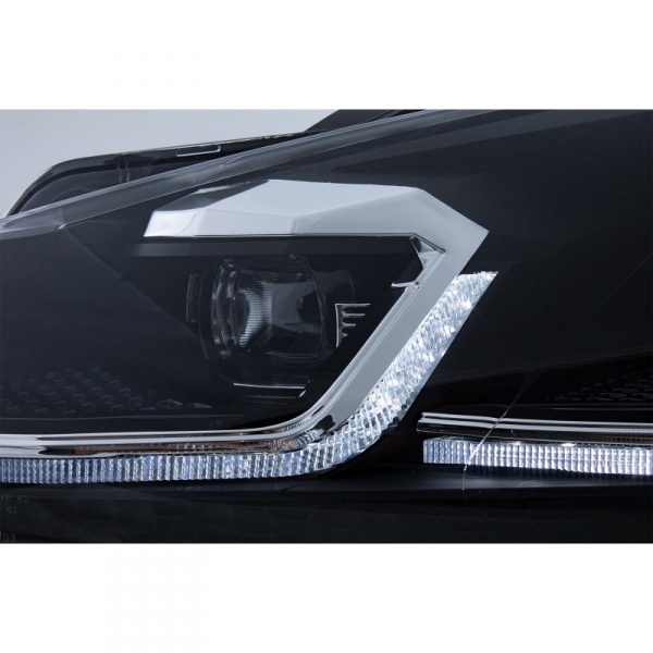 2 VW GOLF 6 LED 08-13 front headlights look facelift G7.5 silver - dynamic