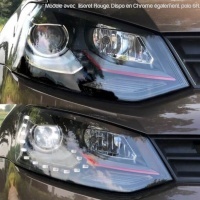 2 faróis dianteiros VW Polo 6R 09-14 - visual LED GTI - cromado preto