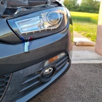 2 VW Scirocco Devil Eyes LED LTI 08-14 front headlights - Black