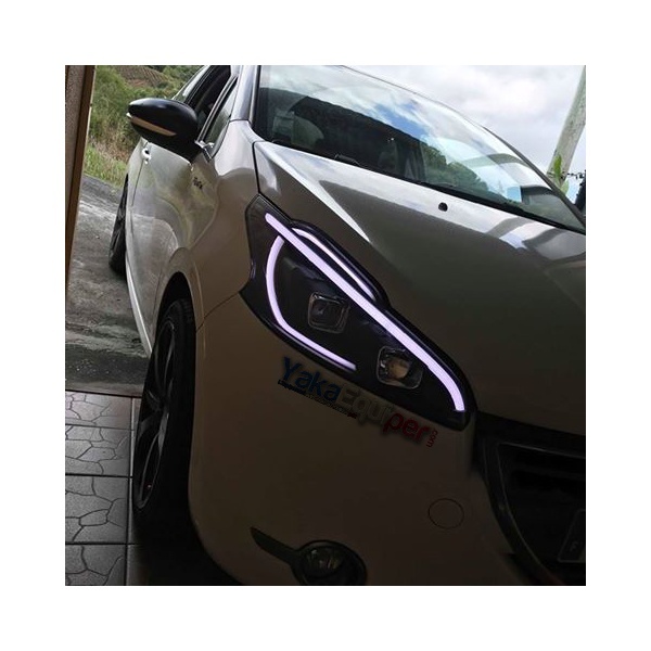 2 Peugeot 208 LTI LED headlights xenon look - Black