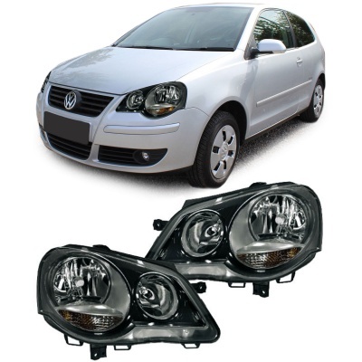 VW Polo (9N3) headlights look GTI Cup - Black 