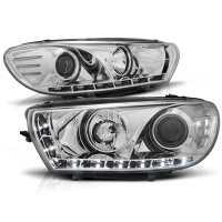 2 VW Scirocco Devil Eyes LED 08-14 front headlights - Chrome