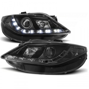 2 SEAT Ibiza 08-12 Headlights - LED - Black