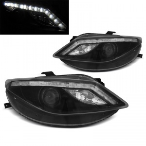 2 SEAT Ibiza 6J 08-12 Headlights - LED - Black