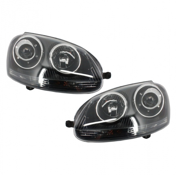 2 faróis GTI estilo VW golf 5 - Preto