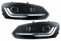 2 VW Polo 6R 6C 10-17 headlights - Matrix LED look - Black