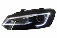 2 VW Polo 6R 6C 10-17 koplampen - Devil LED-look - Zwart