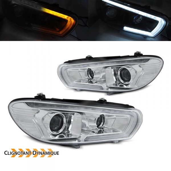 2 faróis de LED dinâmicos VW Scirocco Devil 08-14 - Chrome