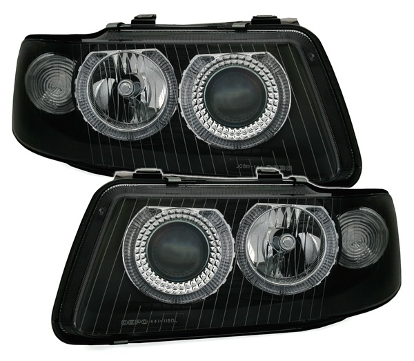 2 Audi A3 8L Angel Eyes 00-03 headlights - Black