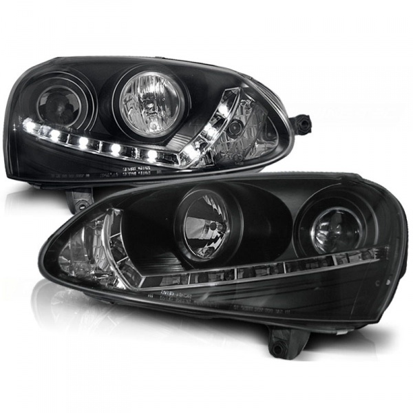 2 VW GOLF 5 Devil Eyes LED xenon headlights - Black
