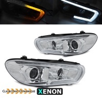 2 faros de xenón LED dinámicos VW Scirocco Devil 08-14 - cromo