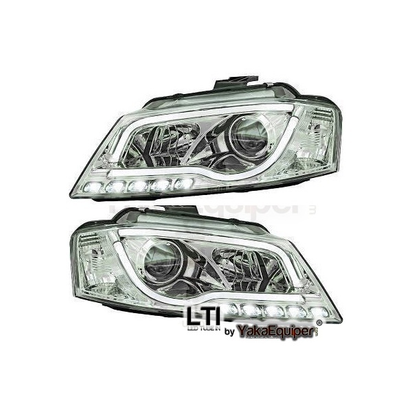 2 AUDI A3 (8P) Facelift 08-12 front headlights - LTI - Chrome