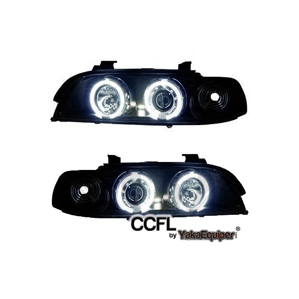 2 BMW Serie 5 E39 Angel Eyes CCFL headlights - Black