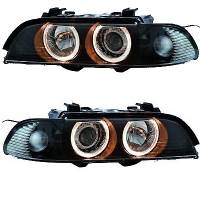 2 BMW Serie 5 E39 Angel Eyes-koplampen - Zwart